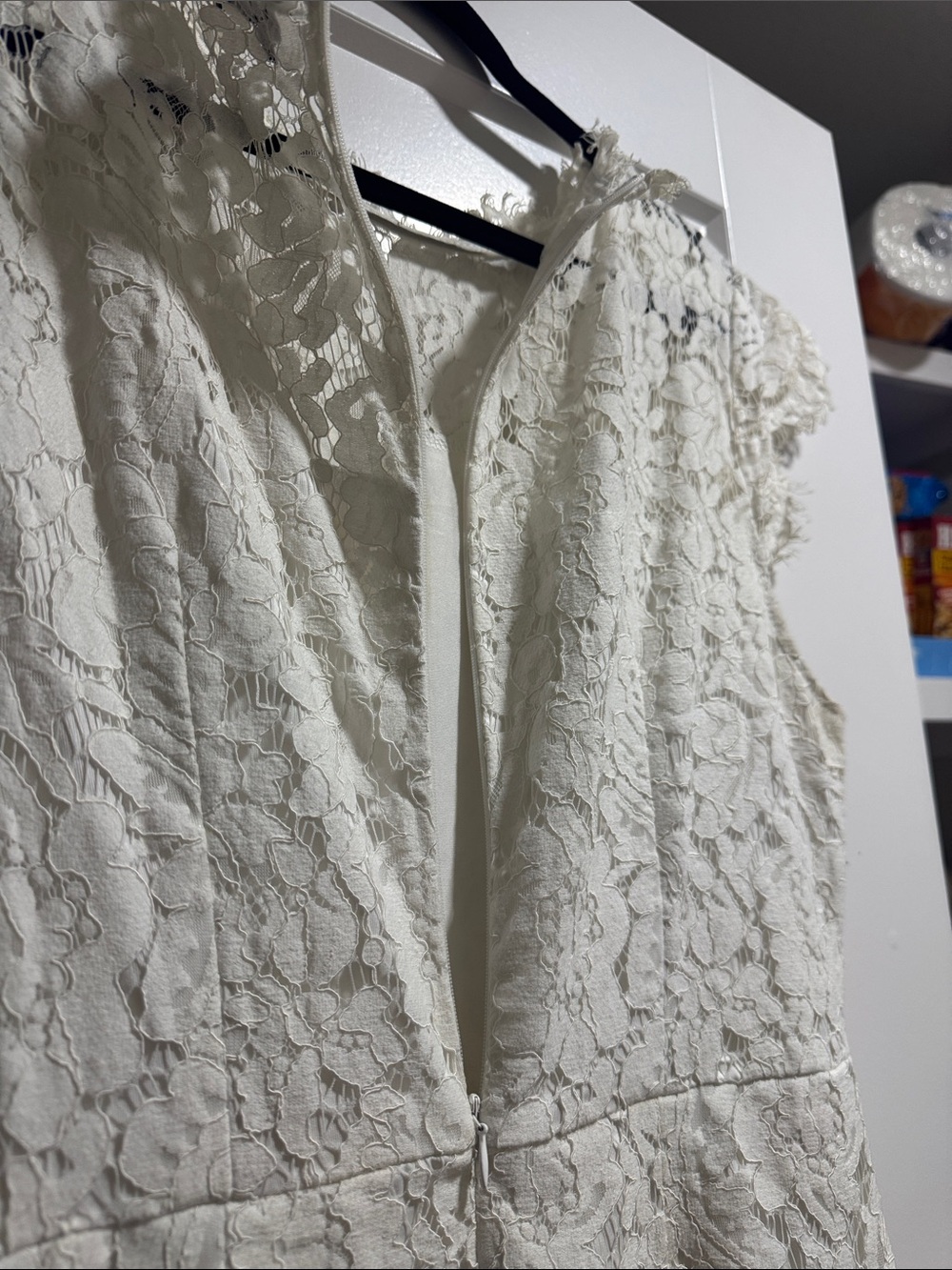 Ivory Lace Cap-Sleeve Midi Dress - Ann Taylor - Picture 9 of 9